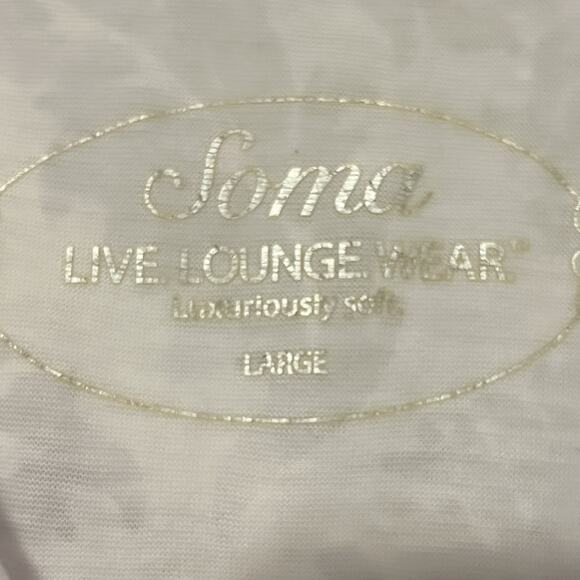 Soma Live Loungewear White Pull On Hooded Long Sleeve Shirt Lightweight Large - Picture 5 of 8